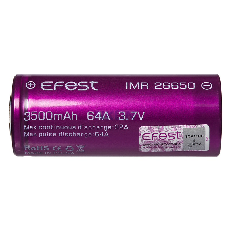 Batéria Efest IMR 26650 3500mAh 64A