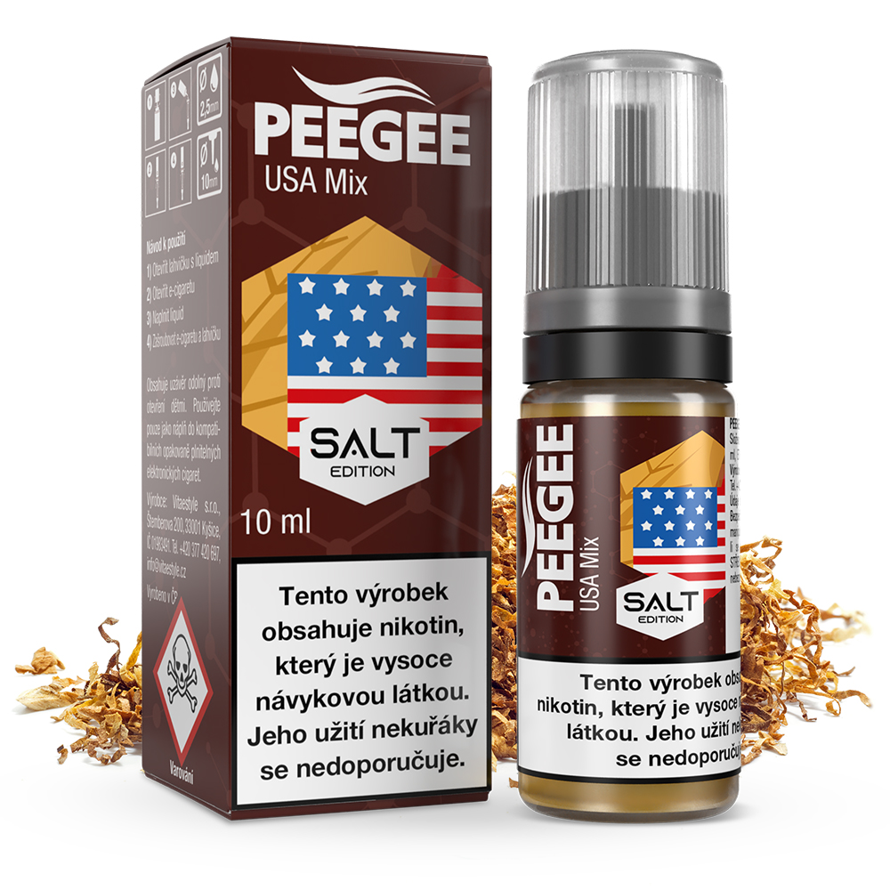 PEEGEE Salt - USA Mix (Amerikai Dohány) E-Liquid
